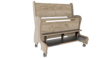 Hoogzit bank L80 cm grey craft oak Tangara Groothandel voor de Kinderopvang Kinderdagverblijfinrichting